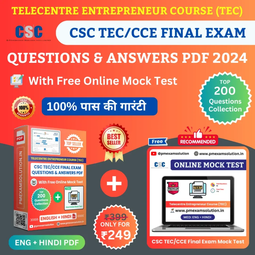 csc tec final exam English and Hindi